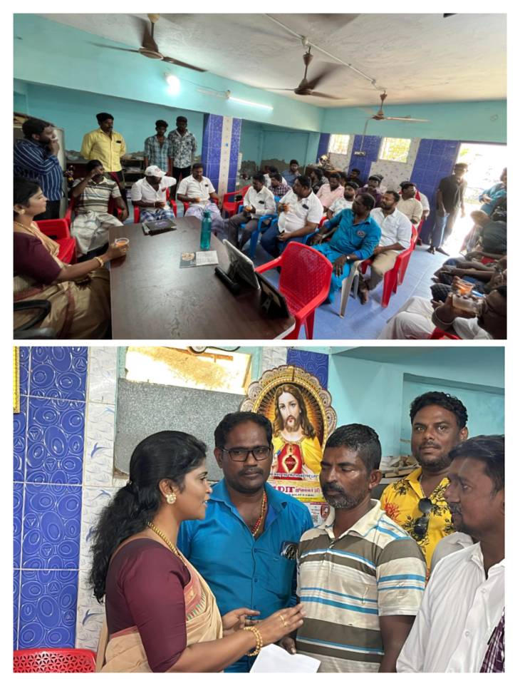 மத்திய, மாநில அரசுகள் உதவ முன்வராத பட்சத்தில் தூத்துக்குடி தவெக பொறுப்பாளர் அஜிதா ஆக்னல் தலைமையில் நீட்டியது உதவிக்கரம்!!