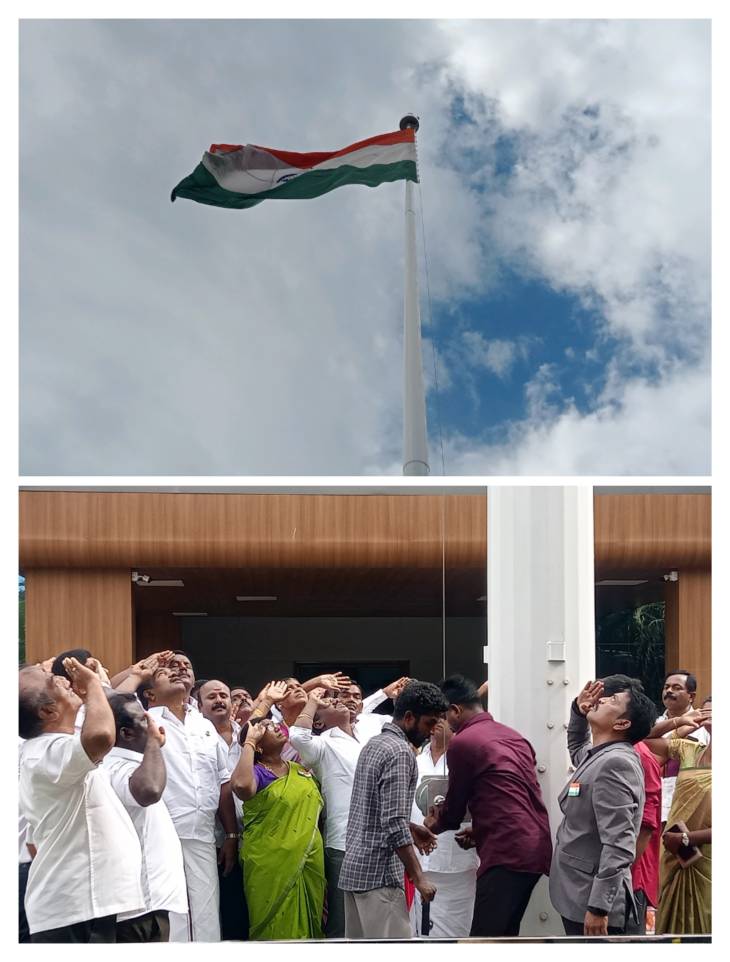 தூத்துக்குடி மாநகராட்சி மேயர் ஜெகன் பெரியசாமி ஏற்றிய 79 வது சுதந்திர தின கொடி பட்டொளி வீசி பறந்தது!!