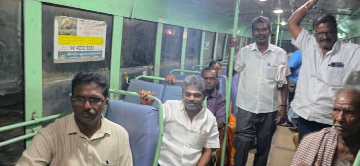 பொதுமக்களின் கோரிக்கையை நிறைவேற்றி கொடுத்து பேருந்தில் பயணம் செய்த சண்முகையா எம்எல்ஏ!!
