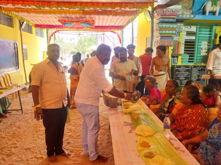 மாப்பிள்ளையூரணி மாதா நகா் சந்தணமாாியம்மன் கோவில் கொடை விழாவையொட்டி மாபெரும் அன்னதானம்!!