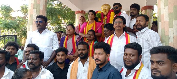 செக்கிழுத்து செம்மல், கப்பலோட்டிய தமிழர் வ.உ. சிதம்பரனாரின் 154 வது பிறந்தநாளை முன்னிட்டு தவெக தூத்துக்குடி மாவட்ட பொறுப்பாளர் அஜிதா ஆக்னல் தலைமையில் மரியாதை!!