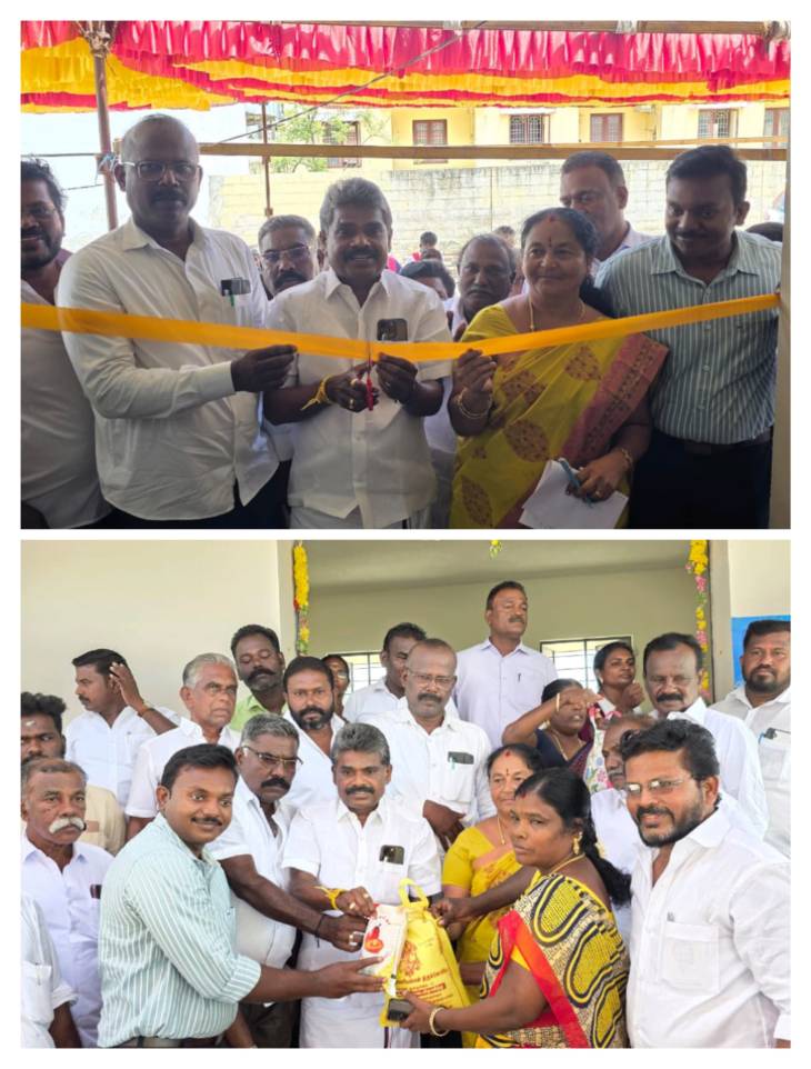 சட்டமன்ற உறுப்பினர் தொகுதி மேம்பாட்டு திட்டத்தில் ரூ. 12.30 லட்சம் மதிப்பீட்டில் கட்டப்பட்ட நியாயவிலை கடையை சண்முகையா எம்எல்ஏ திறந்து வைத்தார்!!
