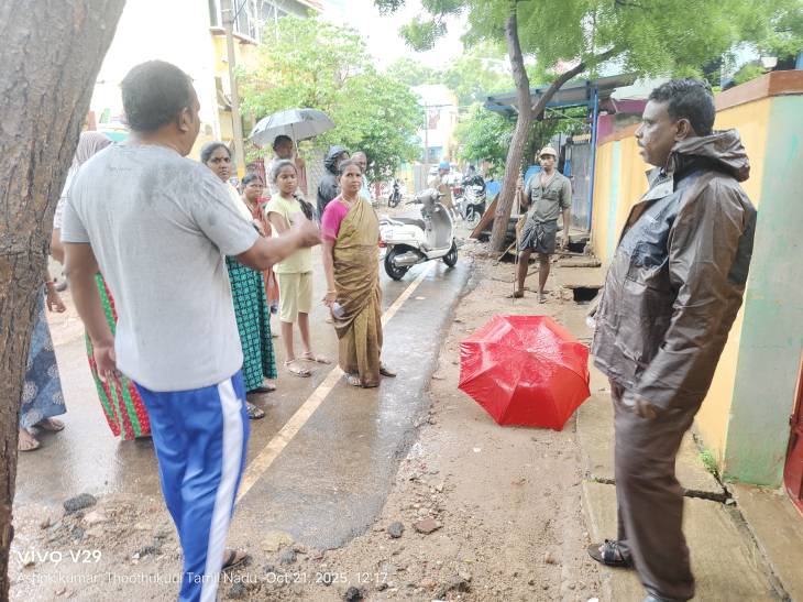 பூபாலராயர்புரம் மக்களின் கோரிக்கைக்கு உடனடி தீர்வு — அமைச்சர் கீதா ஜீவன் தலையீடு, மழைநீர் அகற்ற நடவடிக்கை வேகம்கொண்டது!