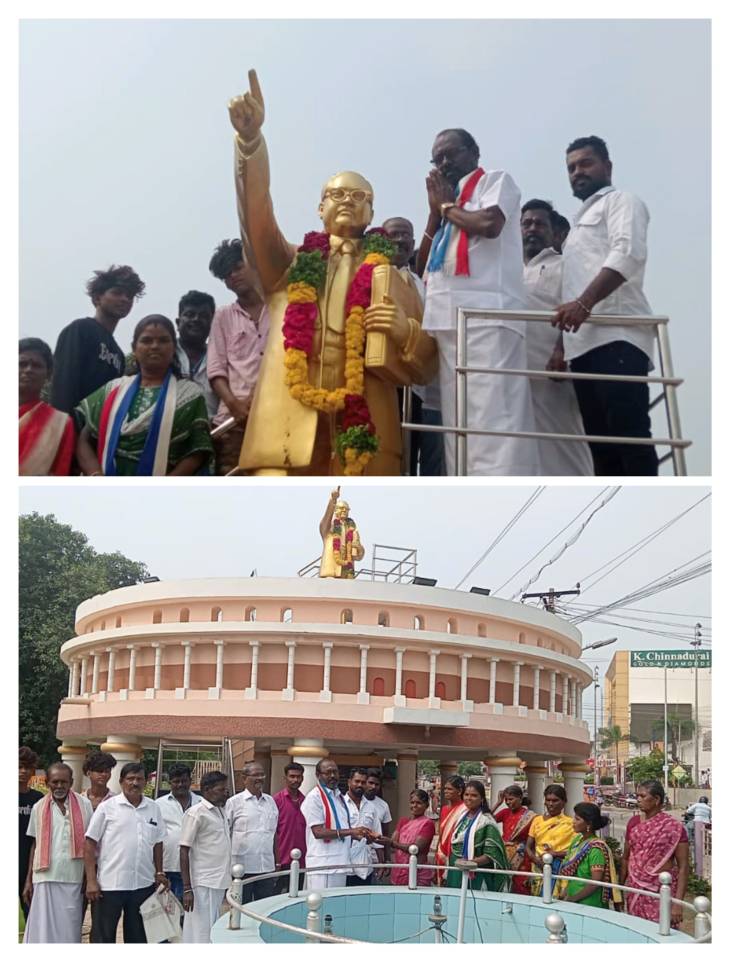 புரட்சி பாரதம் கட்சி மாவட்டச் செயலாளர் மா.மாரிச்செல்வம் 55வது பிறந்தநாள் – டாக்டர் அம்பேத்கர் சிலைக்கு மாலை அணிவித்து மரியாதை!!