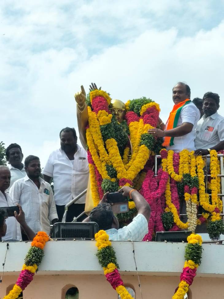 பாஜக மாவட்ட தலைவர் சித்ராங்கதன் தலைமையில் அம்பேத்கர் நினைவு தினம் அனுசரிப்பு!!
