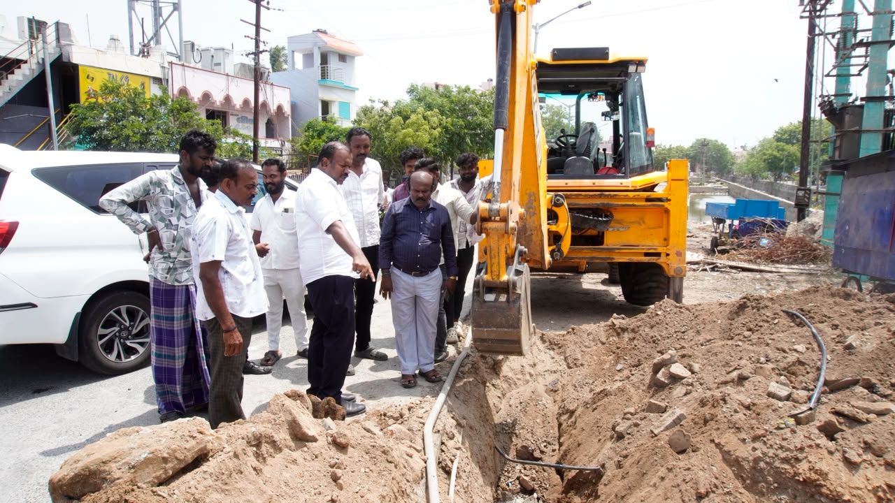 குடிநீர் பணிகளை துரிதப்படுத்த மேயர் ஜெகன் பெரியசாமி ஆய்வு!!